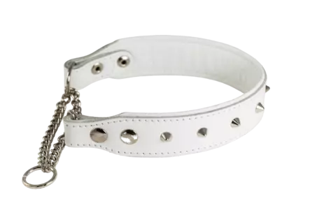 Puolikiristävä niittipanta 35 mm levenevä, valkoinen - Nahkapannat - 23330 - 1