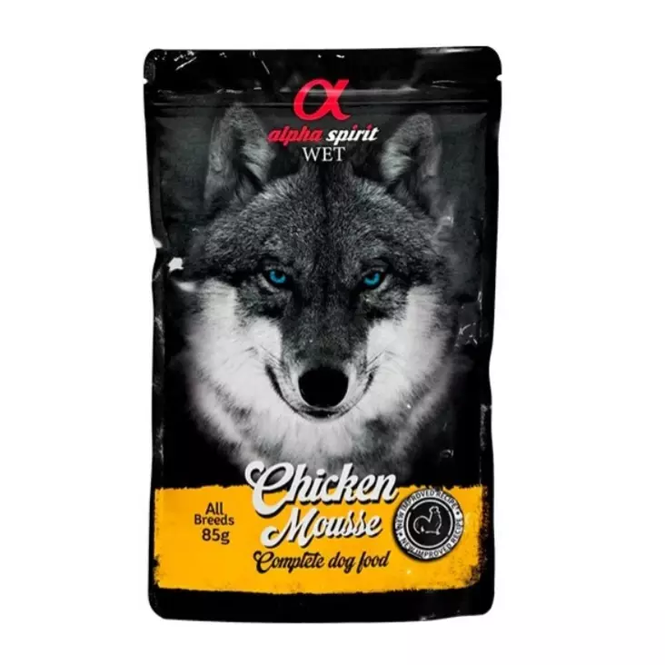 Alpha Spirit Chicken Mousse 85 g, kanapaté koiralle - Koiran märkäruoat ja makkarat - 004590 - 1