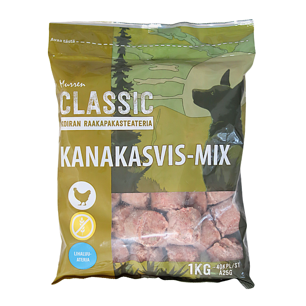 Murren Classic Kanakasvis-mix 1 kg koiran raakaruoka - Raaka-ateriat - 41860 - 1