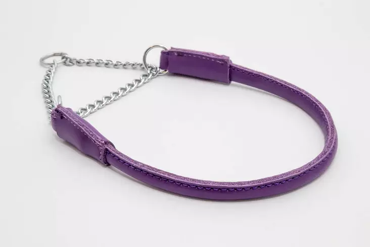 Pyöreä puolikiristävä nahkapanta, lila - Nahkapannat - 102220 - 1