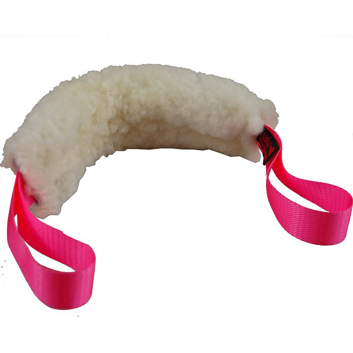 Koiran vetolelu aidolla lampaankarvalla ja kahdella kahvalla - Aitoa karvaa sisältävät lelut - 4670 - 1