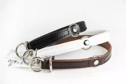 Ketjuton puolikiristävä nahkapanta, valkoinen - Nahkapannat - 003161 - 2