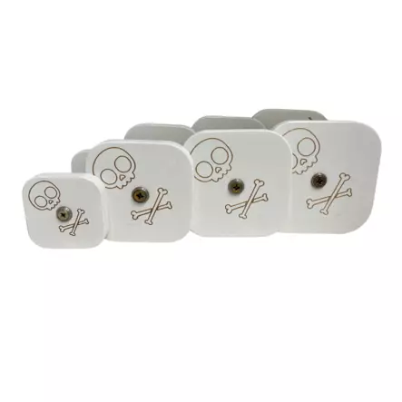 Noutokapula Skull pääkallokaiverruksella, valkoinen - Noutokapulat - 27551 - 2