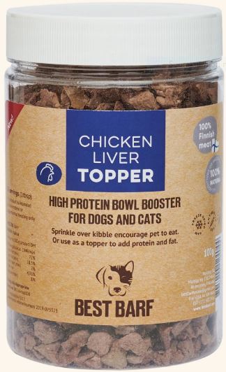 Best Barf 100% Natural Freeze-Dried Chicken Liver MealTopper - Kuivatut lihaherkut - 42501 - 1