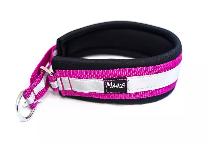 Erikoisleveä puolikiristävä heijastinpanta, pinkki 60 cm vanha mitoitus - Puolikiristävät pannat - 23821 - 1