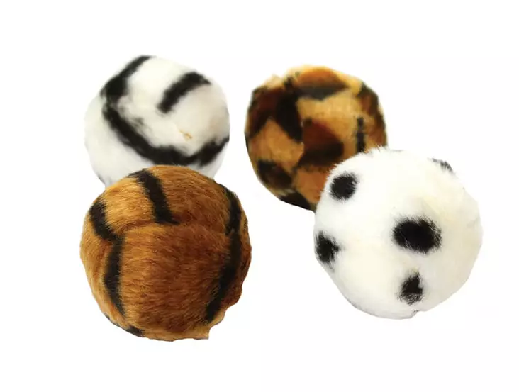 Kissanpallo teddykarvalla 4,5 cm - Pallolelut - 002831 - 1