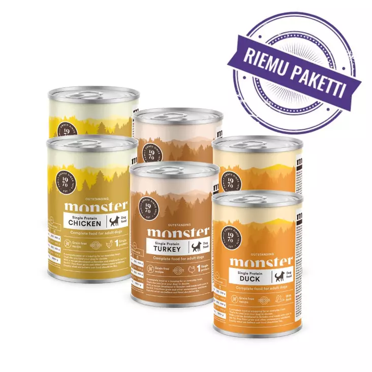 Monster m=C3=A4rk=C3=A4ruoka koirille, makuvalikoima - Koiran märkäruoat ja makkarat - 27071 - 1