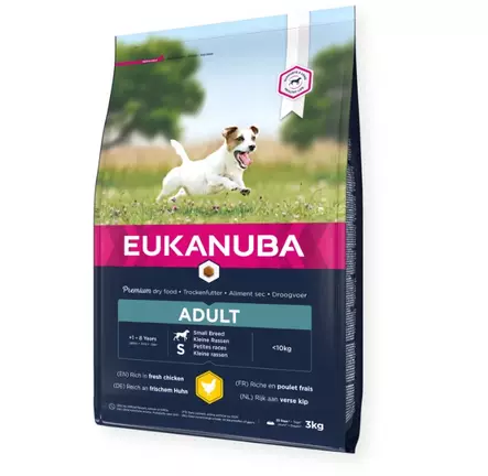 Eukanuba Adult Small Breed -kuivaruoka, t=C3=A4ysravinto tuoreella kan=
alla pienten rotujen aikuisille koirille. - Eukanuba - 27082 - 1