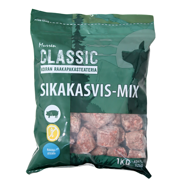 Murren Classic Sikakasvis-mix 1 kg koiran raakaruoka - Raaka-ateriat - 41862 - 2