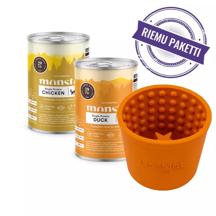 Yoggie Pot virikelelu ja 2x400g Monster purkkiruoka - Muut virikelelut - 28812 - 1