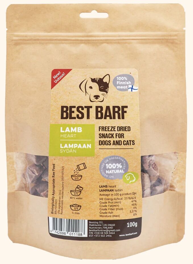 best barf lampaan syd=C3=A4n - Kuivatut lihaherkut - 5933 - 1