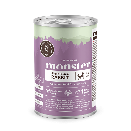 Monster Adult Single Rabbit 400 g - Koiran märkäruoat ja makkarat - 40633 - 1