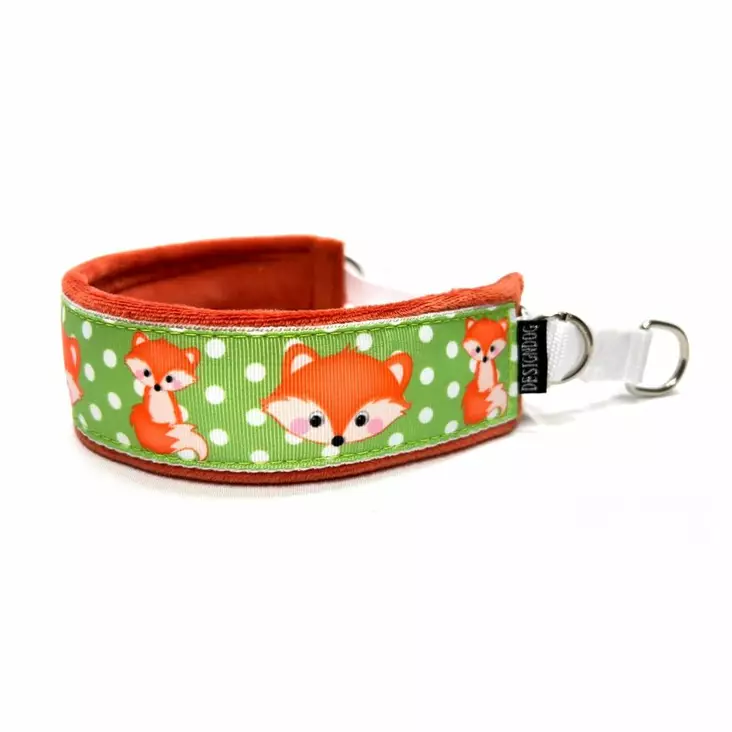 Pehmustettu puolikiristävä panta, Kettu oranssilla vuorella - Puolikiristävät pannat - 004813 - 1