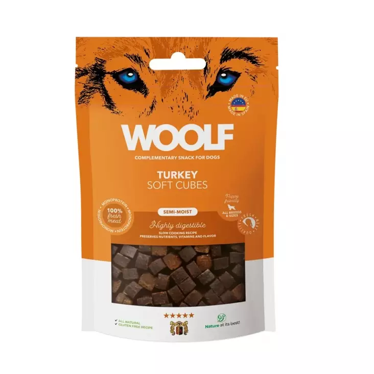 Woolf soft cubes viljaton kalkkunamakupala - Kuivatut lihaherkut - 29423 - 1