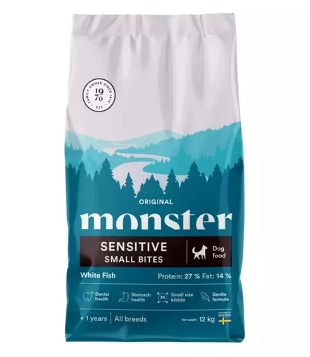Viljaton kalapohjainen kuivaruoka pienille koirille Monster Original White Fish Small Bites - Monster - 29304 - 1