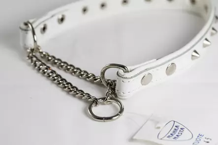 Puolikiristävä niittipanta, valkoinen 20 mm - Nahkapannat - 002134 - 2