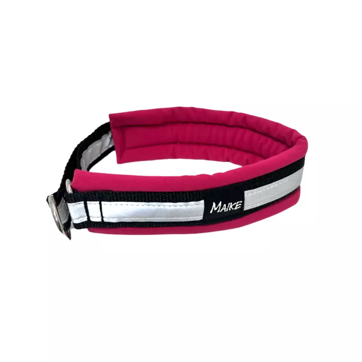 Pehmustettu puolikiristävä heijastinkaulapanta, tumma fuksia - Puolikiristävät pannat - 42324 - 1