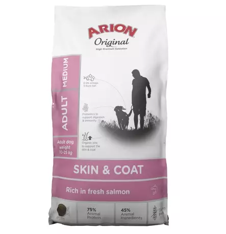 Arion skin & coat medium kalapohjainen ruoka ihon ja turkin hyvinvoint=
iin - Arion - 29115 - 1