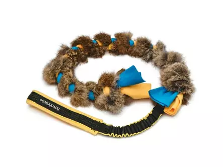 Fleece toy with rabbit fur 75 cm joustavalla kahvalla - Aitoa karvaa sisältävät lelut - 4885 - 2