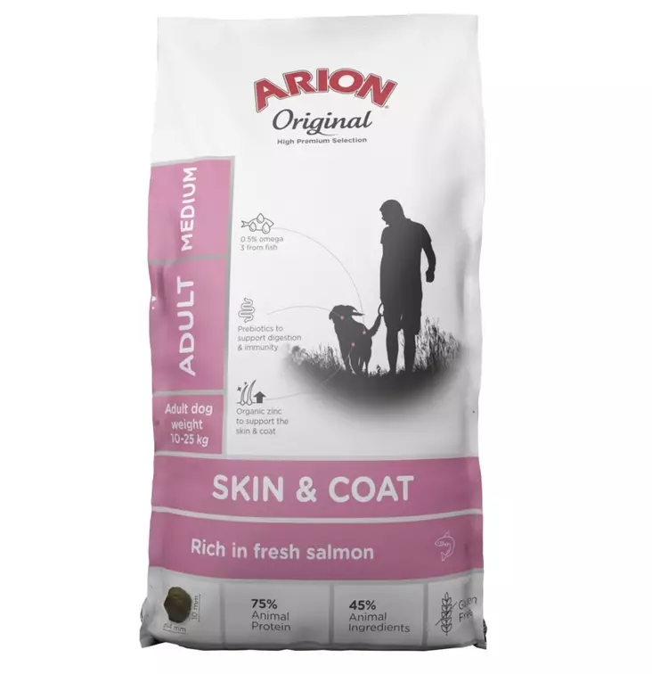 Arion skin & coat medium kalapohjainen ruoka ihon ja turkin hyvinvoint=
iin - Arion - 29115 - 1