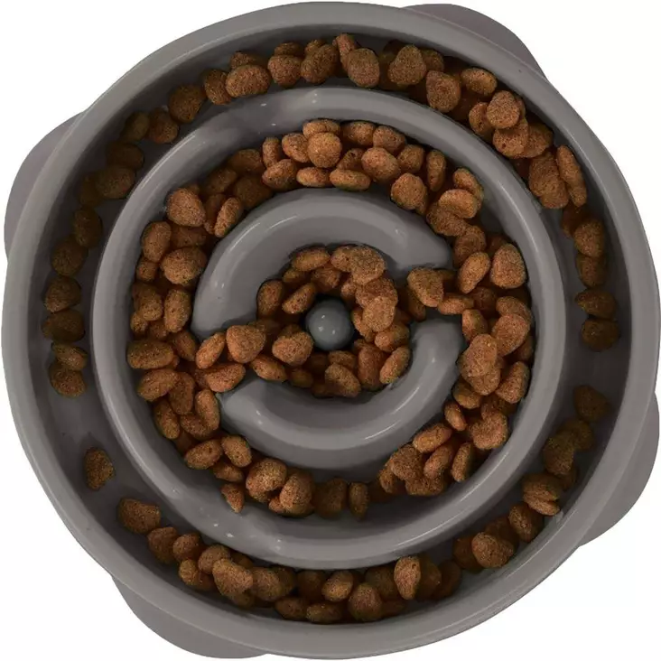 Fun Feeder Slo-Bowl, harmaa - Ruokailua hidastavat kupit - 5735 - 1