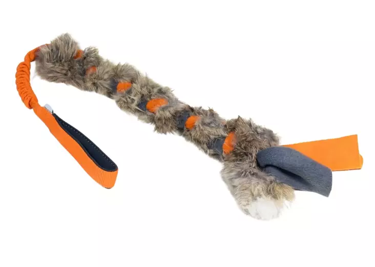 Fleece=C3=A4 ja kaninkarvaa punottuna joustavalla kahvalla - Aitoa karvaa sisältävät lelut - 004295 - 1