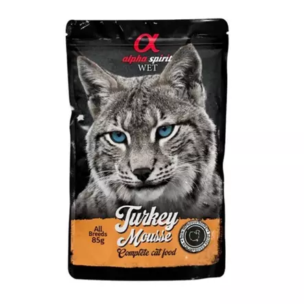 Alpha Spirit Turkey Mousse 85 g, kalkkunapaté kissalle - Kissan märkäruoat - 004586 - 1