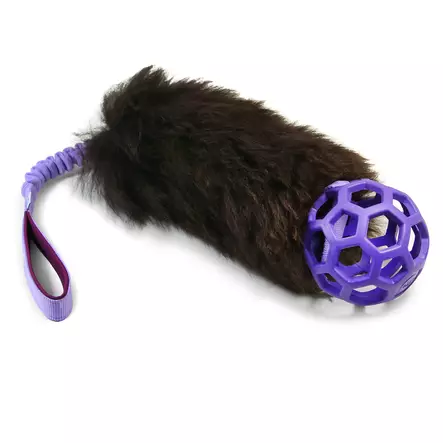 Koiran vetolelu Zayma Hollee Sheepskin Bungee with squeager - Aitoa karvaa sisältävät lelut - 50336 - 2