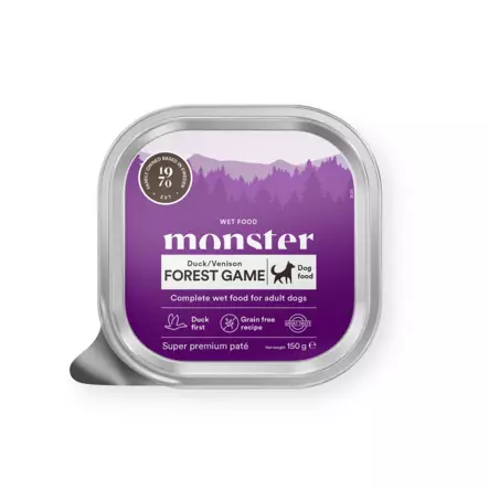 Monster Dog Forest Game Paté 150 g - Koiran märkäruoat ja makkarat - 44096 - 1