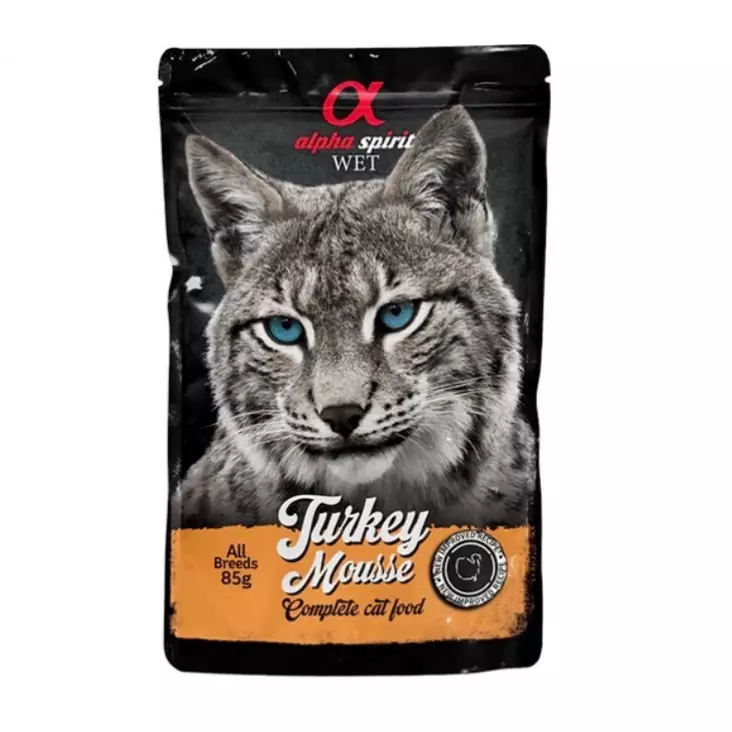 Alpha Spirit Turkey Mousse 85 g, kalkkunapaté kissalle - Kissan märkäruoat - 004586 - 1