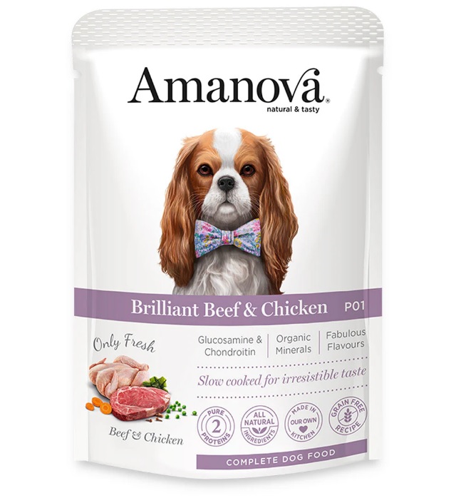 Amanova Brilliant Beef & Chicken - Koiran märkäruoat ja makkarat - 004546 - 1