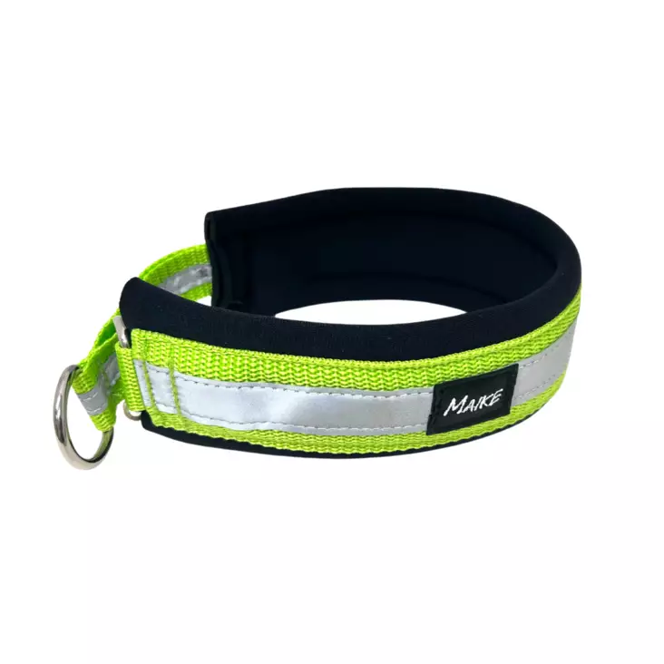 Erikoisleveä puolikiristävä heijastinpanta, lime - Puolikiristävät pannat - 42306 - 1