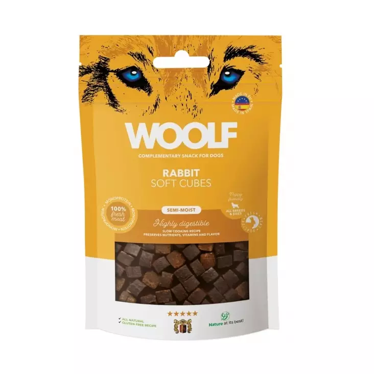 Woolf Soft Cubes pehmeä, viljaton herkkupala kanin lihasta - Pienet lihaherkut - 020006 - 1