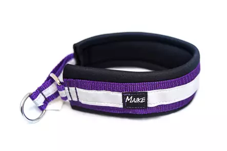 Erikoisleveä puolikiristävä heijastinpanta, violetti - Puolikiristävät pannat - 004047 - 1