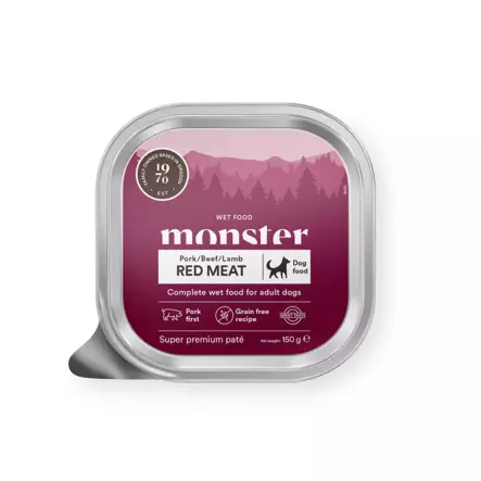 Monster Dog Red Meat Paté 150 g - Koiran märkäruoat ja makkarat - 44097 - 1