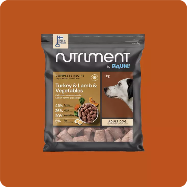 Nutriment by RAUH Kalkkuna, lammas ja kasvis 1 kg - Raaka-ateriat - 42547 - 1