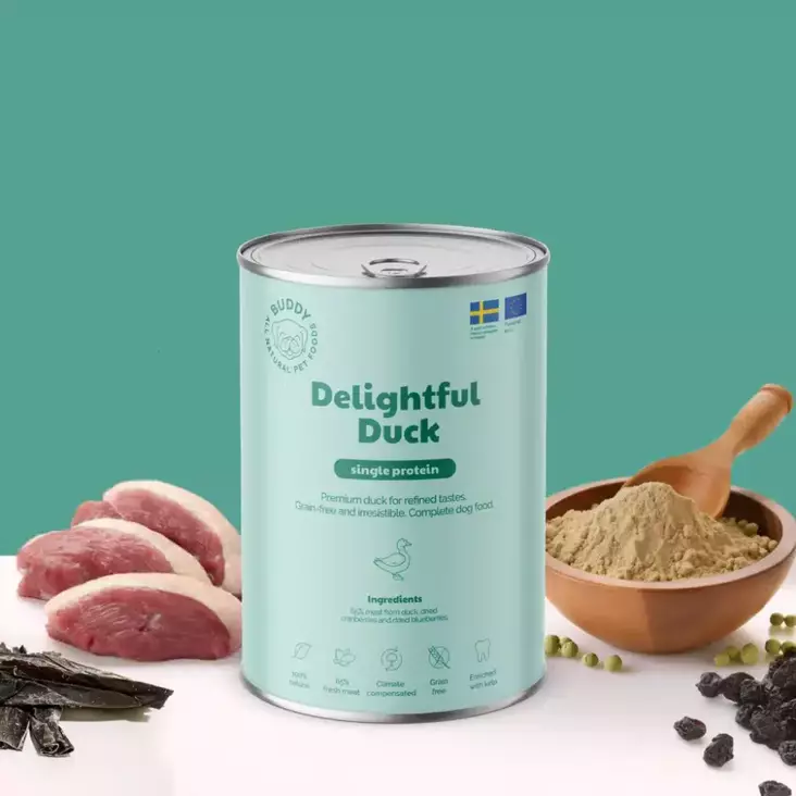 Buddy Delightful Duck - Koiran märkäruoat ja makkarat - 42787 - 2