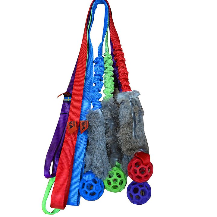 Koiran vetolelu aidolla kaninkarvalla ja JW verkkopallolla - Saalis- ja vetolelut - 4407 - 1