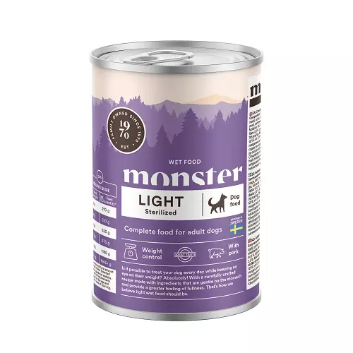 Monster Adult Light/Sterilized 400 g - Koiran märkäruoat ja makkarat - 42947 - 1