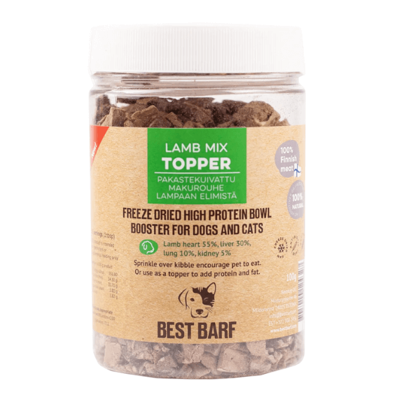 Best Barf 100% Natural Freeze-Dried Lamb Mix Meal Topper - Kuivatut lihaherkut - 41288 - 1