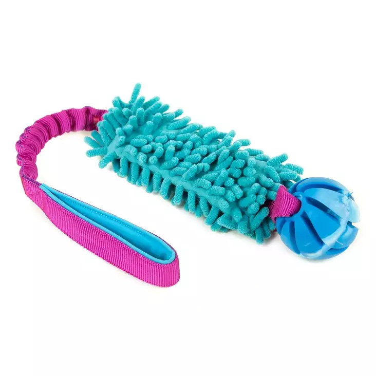 Treenilelu koiralle joustavalla varrella ja kest=C3=A4v=C3=A4ll=C3=A4 =
kumipallolla - Saalis- ja vetolelut - 003518 - 1