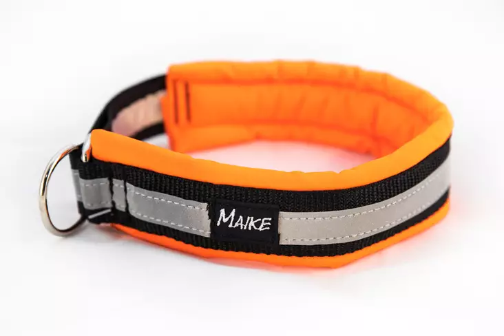 Pehmustettu puolikiristävä heijastinkaulapanta, oranssi - Puolikiristävät pannat - 23788 - 1