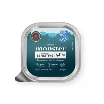 Monster Dog Sensitive White Fish Paté 150 g - Koiran märkäruoat ja makkarat - 44099 - 1