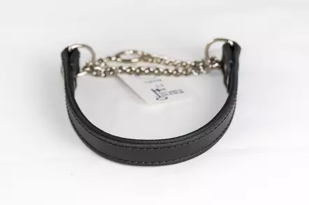 Puolikiristävä nahkapanta 19-25mm, musta - Nahkapannat - 23339 - 2