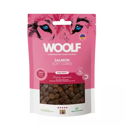 Woolf Soft Cubes puolikostea lohimakupala - Kuivatut lihaherkut - 002029 - 1