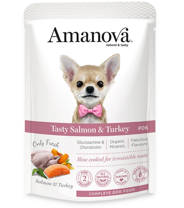 Amanova Tasty Turkey & Salmon - Koiran märkäruoat ja makkarat - 004549 - 1