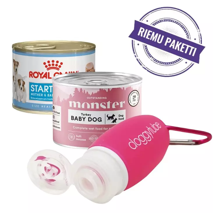 Doggytube palkkauspursotin + 2 kpl Mousse märkäruokaa - Palkitsemistarvikkeet - 003529 - 1