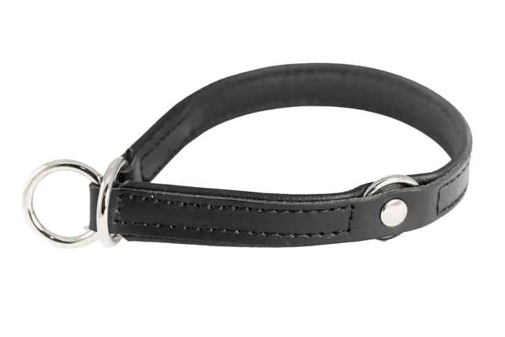 Ketjuton puolikiristävä nahkapanta, musta - Nahkapannat - 003159 - 1