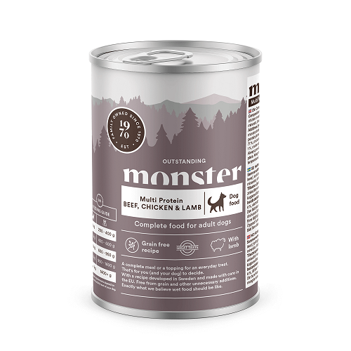 Monster Multi Protein Beef, Chicken & Lamb 400 g - Koiran märkäruoat ja makkarat - 40839 - 1